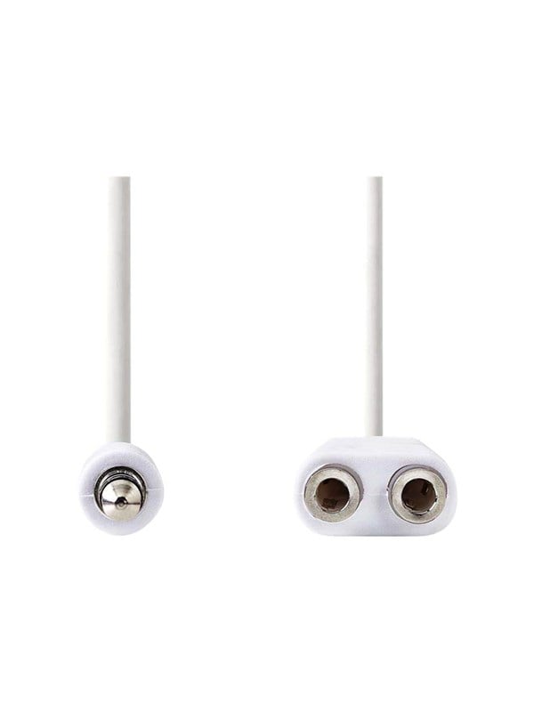 Nedis Stereo Audio kabel | 3.5 mm Hanstik | 2 x 3.5 mm Hunstik | Nikkelplateret | 0.20 m | Runde | Hvid | Konvolut