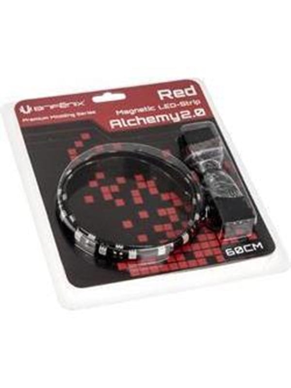 BitFenix Alchemy 2.0, Indendørs, Polyurethan, Polyvinylchlorid (PVC), Kobber, Rød, 30 pære(r ), LED, 1,44 W
