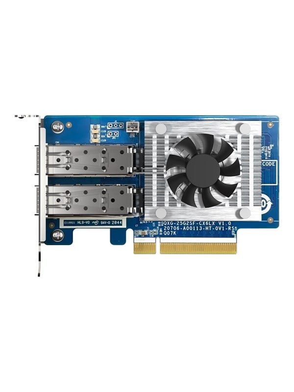 QNAP QXG-25G2SF-CX6 - Netværksadapter - PCIe 4.0 x8 lavprofil - 25 Gigabit SFP28 x 2 - for QNAP TS-H2490FU