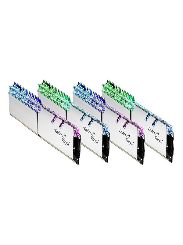 G.Skill Trident Z Royal DDR4-3200 - 128GB - CL16 - Quad Channel (4 pcs) - Intel XMP - Sølv med RGB