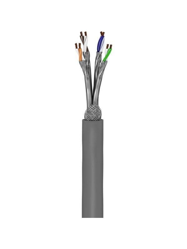 Pro CAT 6a network cable S/FTP (PiMF) grey 100 m - Grå - 100m