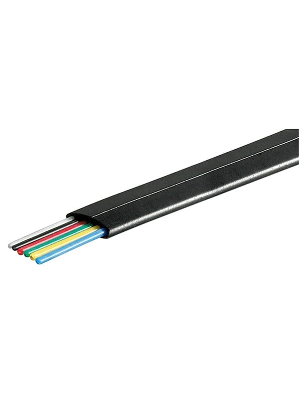 Telefonledning - 6 x 0,08mm² FK4 CCA trådet, Sort (100m)