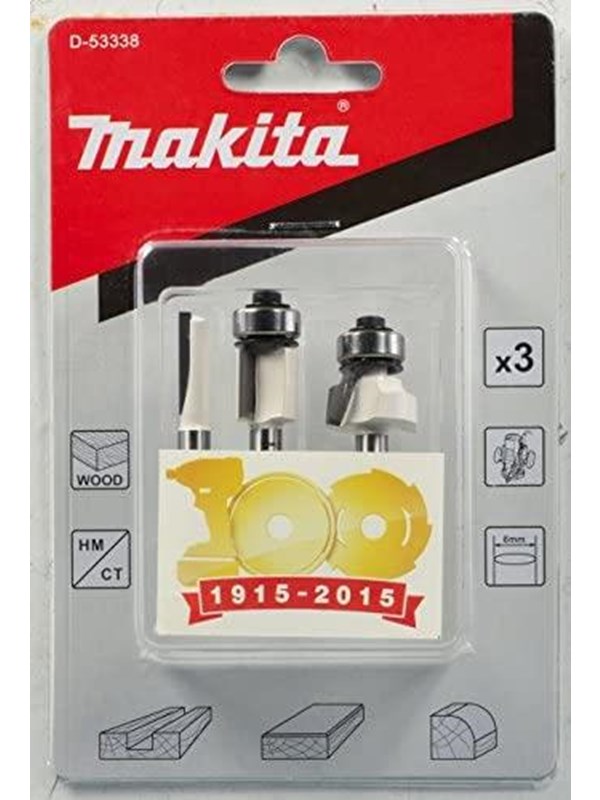 Makita fræsningsskærerbit 3 stk. 6 mm til træ
