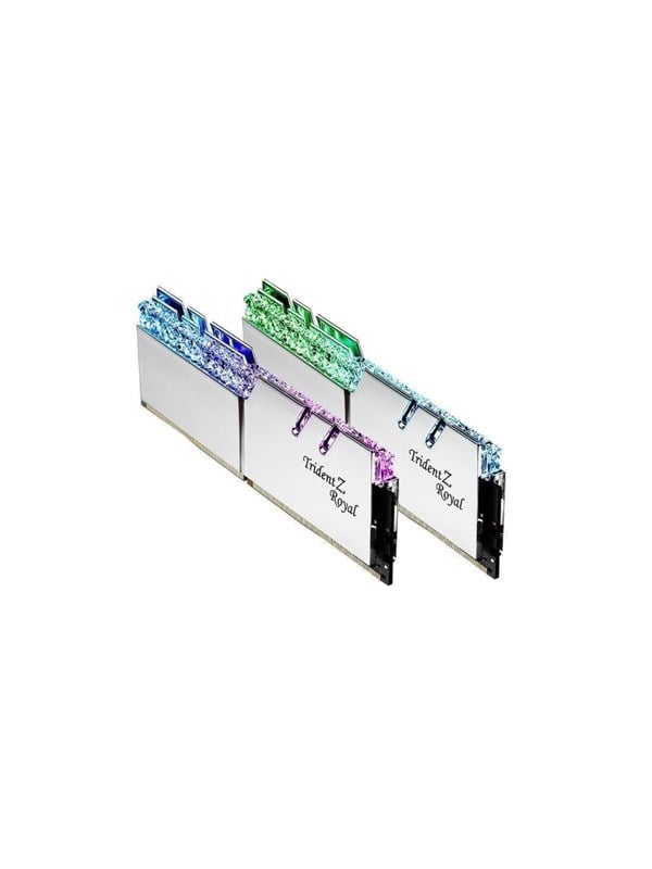 G.Skill Trident Z Royal DDR4-3200 - 64GB - CL16 - Dual Channel (2 pcs) - Intel XMP - Sølv med RGB