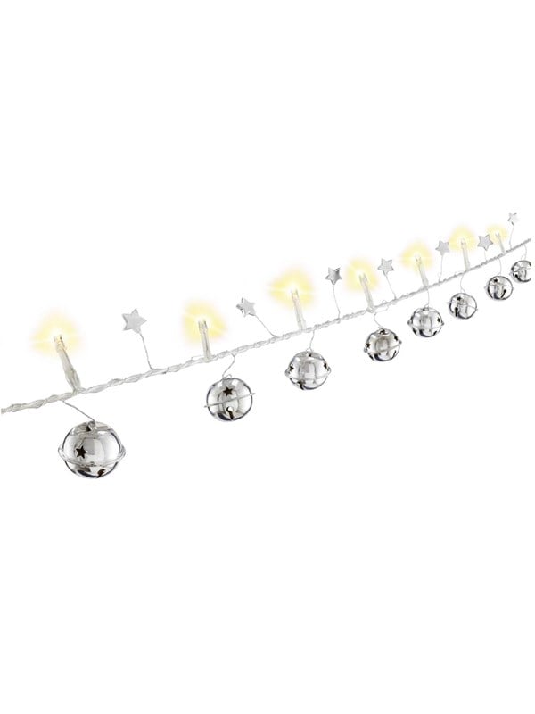 Goobay 10 LED lyskæde "Klokker" med timerfunktion, varm-hvid (3000 K), batteridrevet