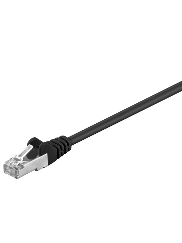 Goobay Netværkskabel CAT 5e, SF/UTP, sort, 15 m kobberbeklædt aluminiumleder (CCA)
