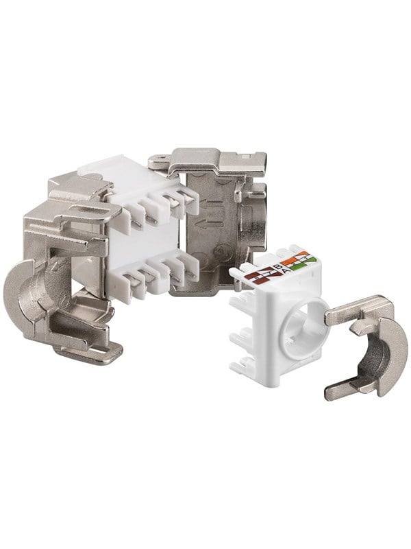 Goobay Keystone modul RJ45 CAT 6A, STP 17,1 mm bred, butterfly typen, klemrække til IDC-montering (værktøjsfri)