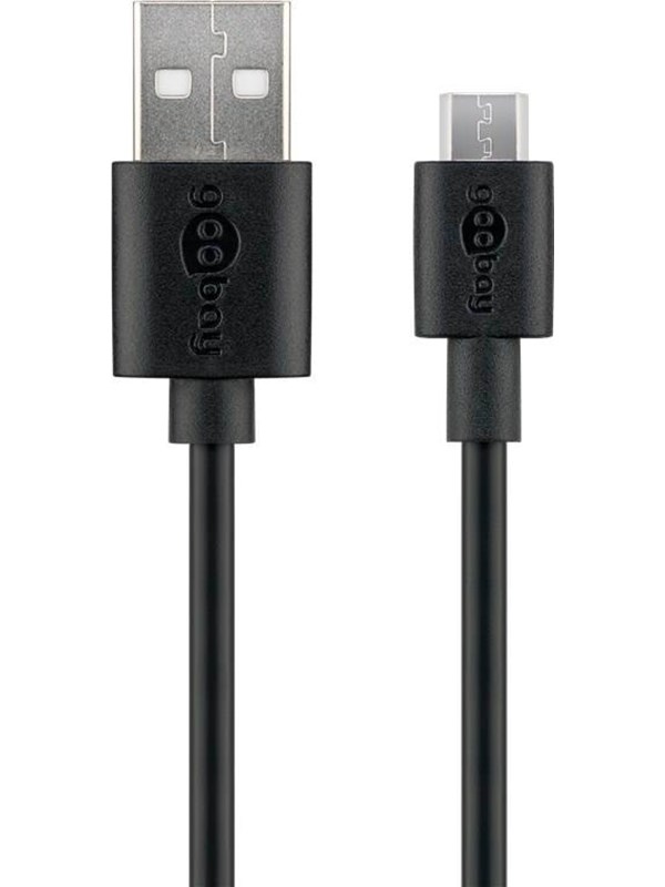 Pro USB-A <-> USB Micro-B - 1m - Sort billede