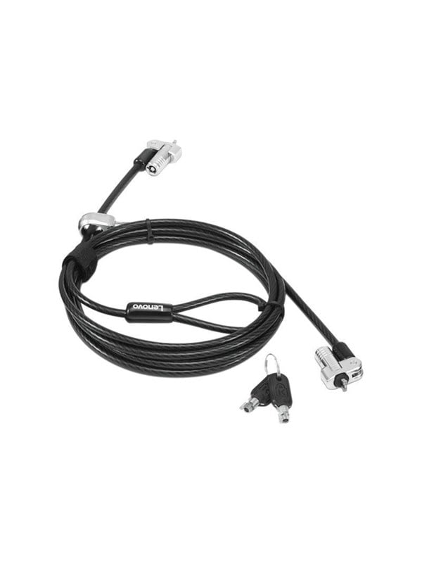 Kensington NanoSaver Twin Head - Sikkerhedskabelslås - sort - 1.8 m - for ThinkCentre M75t Gen 2 ThinkPad L13 Yoga Gen 3 T14s Gen 3 X13 Gen 3