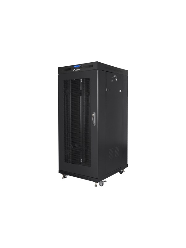 Lanberg - Rack kabinet - med 4 køleblæsere, display - sort, RAL 9004 - 27U - 19