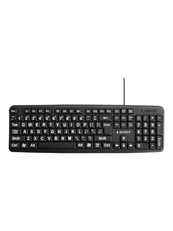 Gembird KB-US-103 - keyboard - QWERTY - US - black - Tastatur - Amerikansk engelsk - Sort