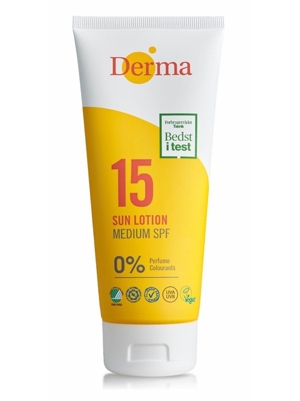 Derma - Sun Lotion SPF 15 200 ml billede