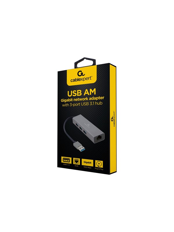 Gembird Cablexpert USB hub - 3 ports - Grå