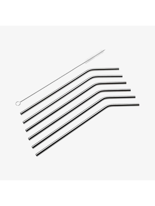 Cilio Sugerør STEEL 6 stk. L22,5 cm, m/rensebørste buet