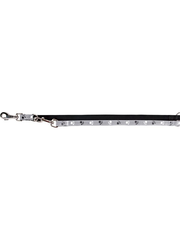 Trixie Silver Reflect adjustable leash M-L: 2.00 m/20 mm black/silver grey