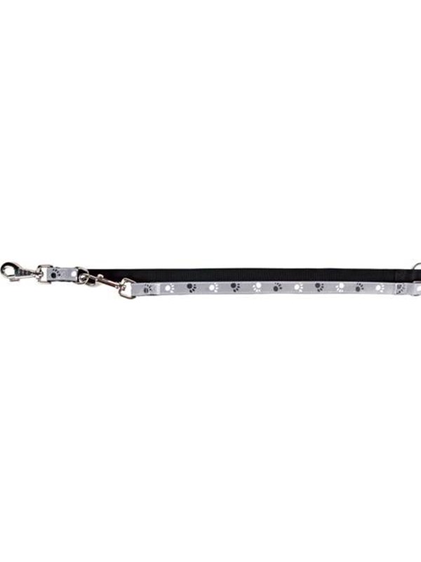 Trixie Silver Reflect adjustable leash L-XL: 2.00 m/25 mm black/silver grey