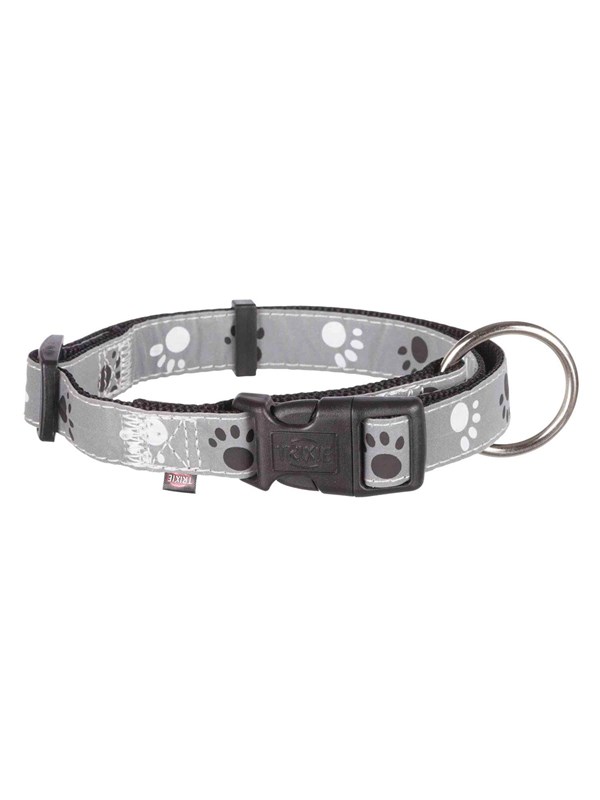 Trixie Silver Reflect collar S-M: 30-45 cm/15 mm black/silver grey