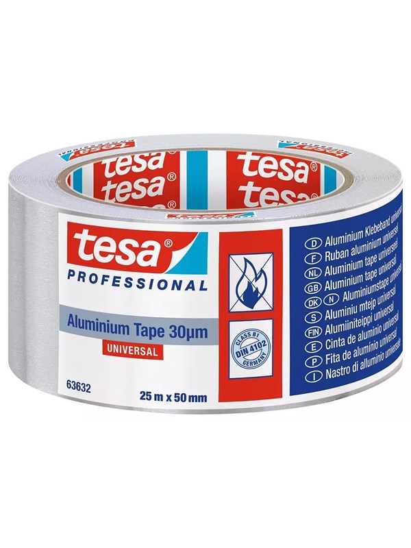 Tesa 63632 aluminiumstape, 50 mm, 25 meter