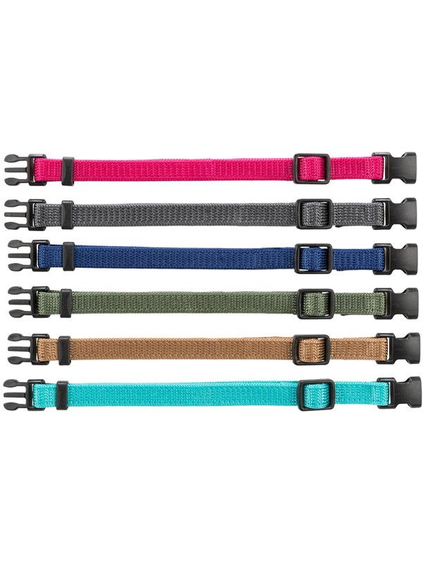 Trixie Junior Set of puppy collars S-M: 17-25 cm/10 mm 6 pcs. fuchsia graphite indigo forest coral ocean