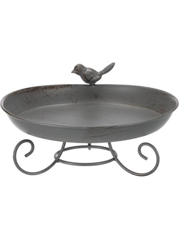 Trixie Bird bath standing metal 800 ml/ø 22 cm grey