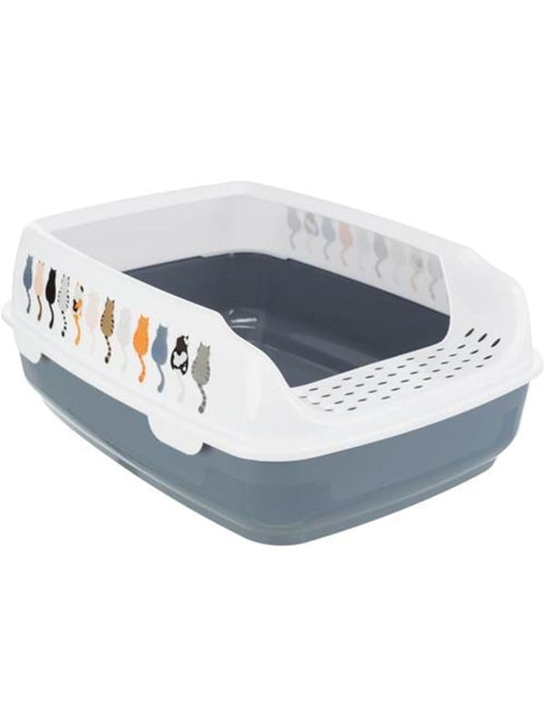 Trixie Delio cat litter tray with rim 38 × 20 × 50 cm grey/white