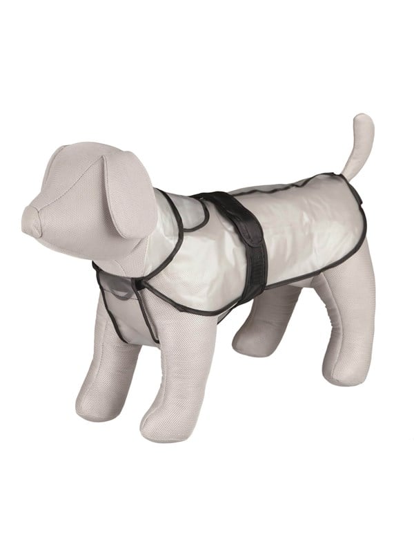 Trixie Tarbes raincoat XS: 30 cm transparent/black piping