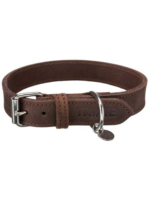 Trixie Rustic fat leather collar L-XL: 57-66 cm/30 mm dark brown