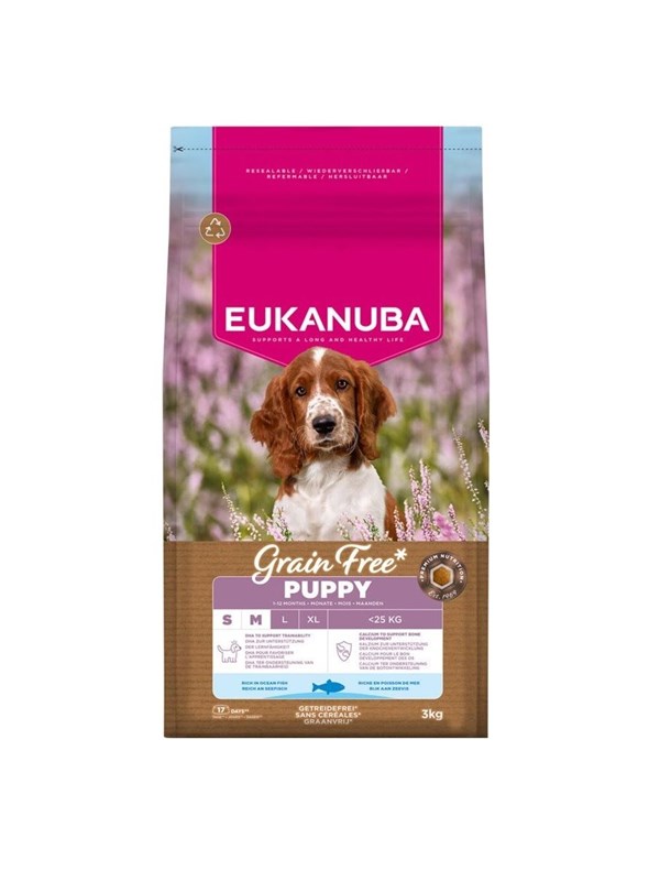 Eukanuba Grain Free Puppy Small/Medium Ocean Fish - dry dog food - 3kg