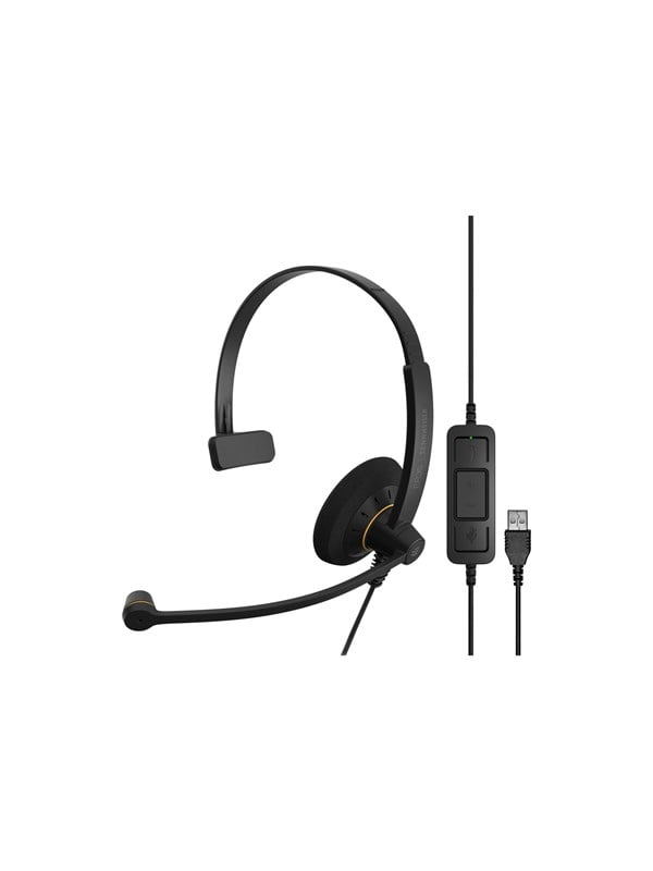 EPOS IMPACT SC 30 USB ML - Headset - på øret - kablet - USB - sort med orange farvehighlights