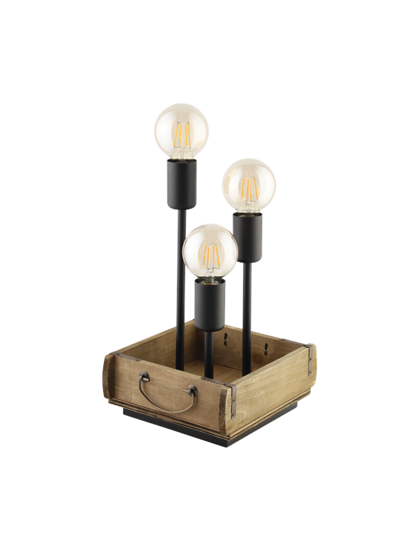 EGLO WOOTTON bordlampe, træ/sort