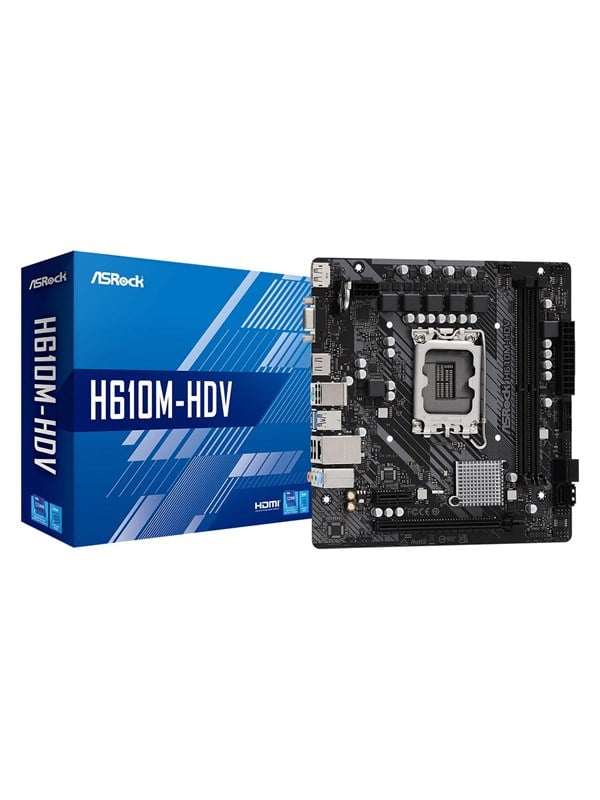 ASRock H610M-HDV Bundkort - Intel H610 - Intel LGA1700 - DDR4 RAM - Micro-ATX
