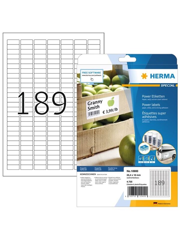 HERMA labels - matte - 4725 label(s) - 25.4 x 10 mm