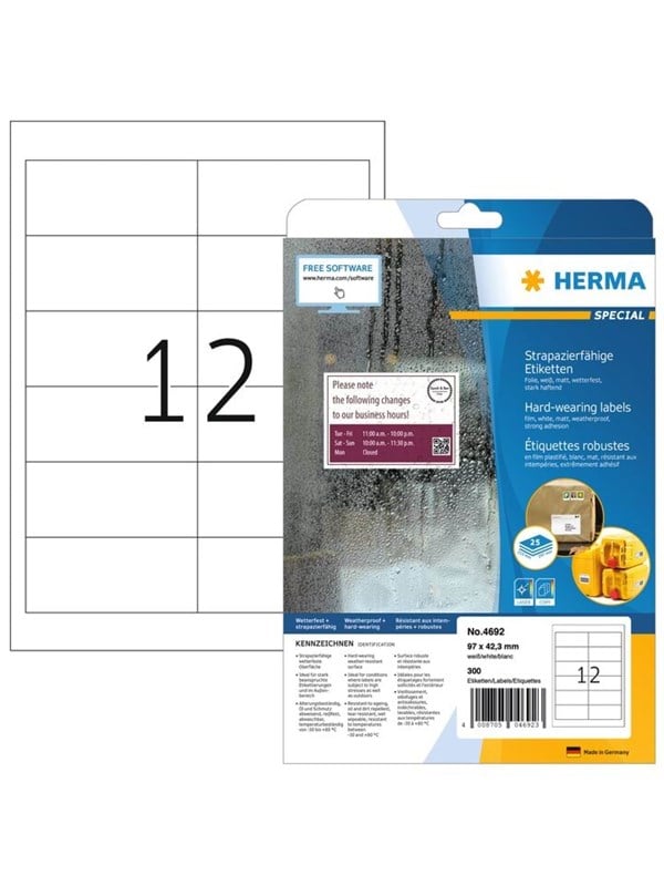 HERMA Special Filmmærkater 97 x 42.3 mm 300etikette(r) 4692