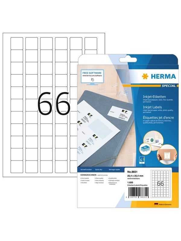 HERMA Special Etiketter 25.4 x 25.4 mm 1650etikette(r)