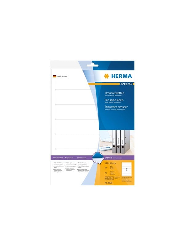 HERMA Special Uigennemsigtige mappemærkater 192 x 38 mm 70etikette(r)