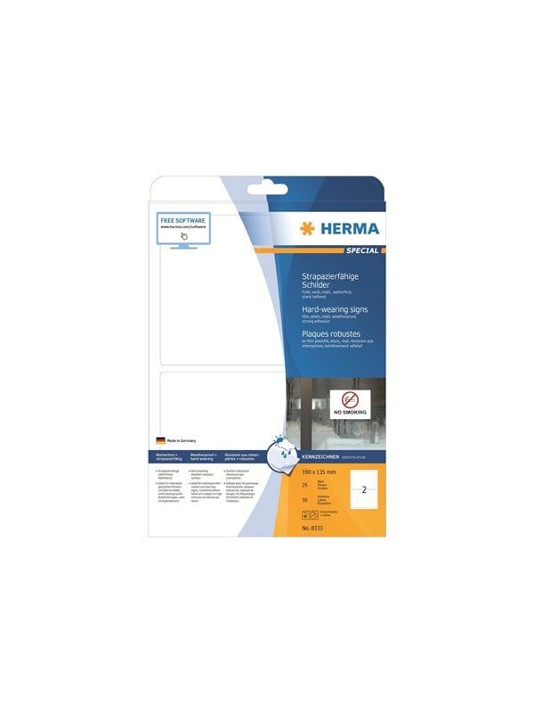 HERMA film labels - matte - 50 label(s) - 135 x 190 mm