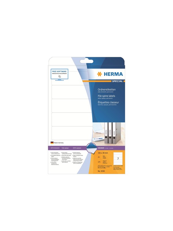 HERMA Special Uigennemsigtige mappemærkater 192 x 38 mm 175etikette(r)