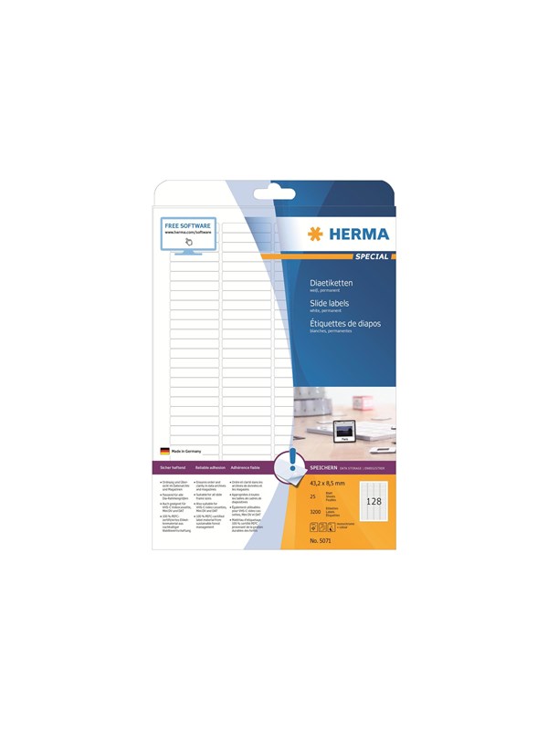 HERMA Special Glidemærkater 43.2 x 8.5 mm 3200etikette(r)