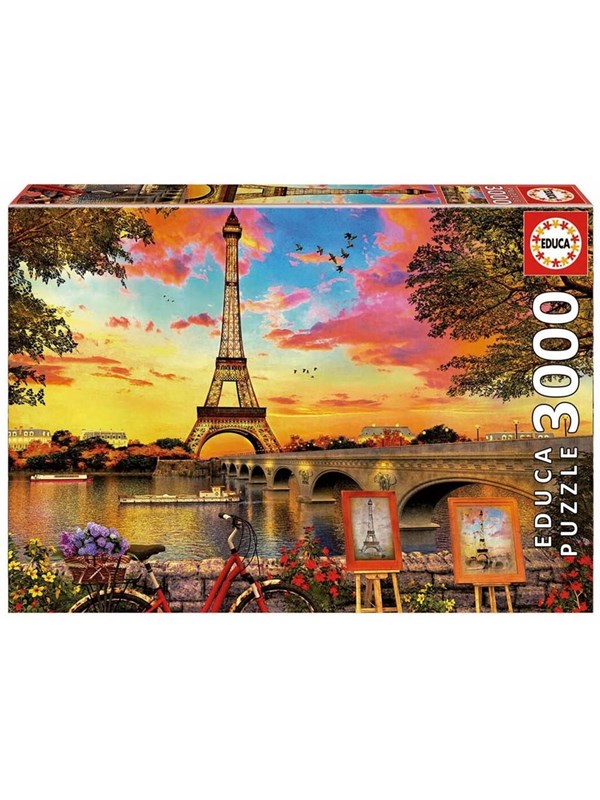 Sunset in Paris 3000pc Puzzle - - Andet Bog - PAUL LAMOND GAMES - 2023 - Engelsk - Booktok.dk