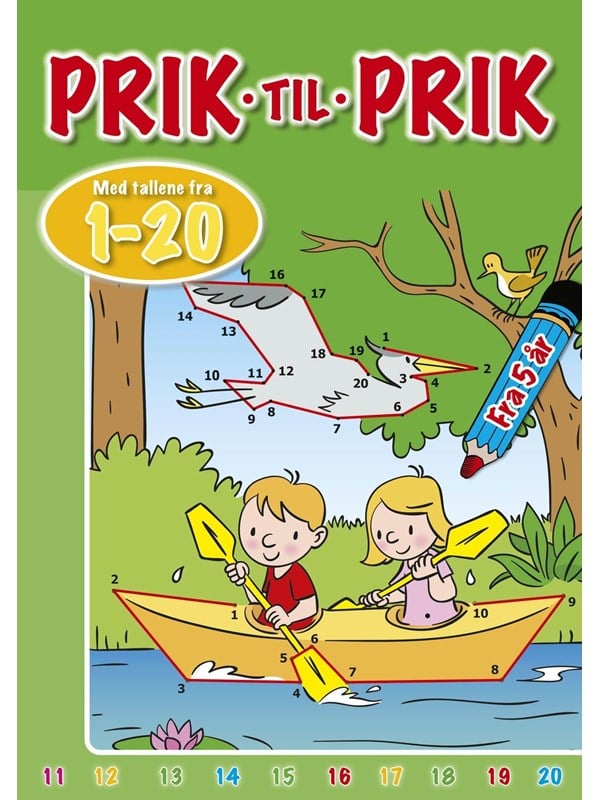Prik til prik med tallene fra 1-20 (Kano) - Hobby - Hæftet