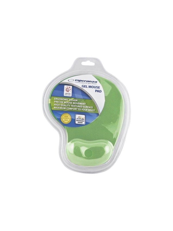 Musemåtte med gel-håndledsstøtte - Esperanza EA137G, grøn