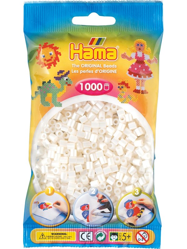 Hama Beads - Pearl White 1000 pcs