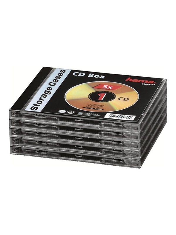 Hama CD Double Jewel Case Standard - Cd-hylster for lagring - kapacitet: 2 CD - gennemsigtig (pakke med 5)