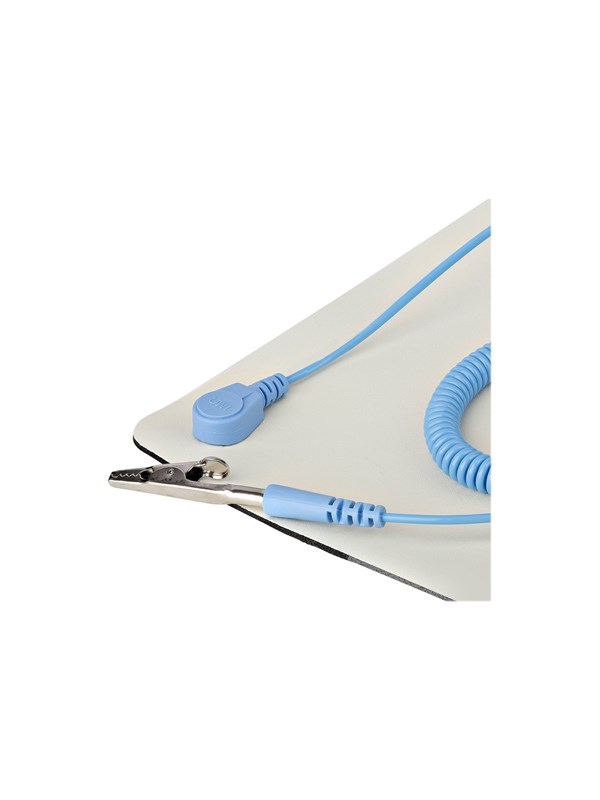 Startech 11x18in Anti Static Mat, ESD Mat for Electronics Repair, Anti Static Desk Mat w/Detachable Grounding Wire, ANSI/ESD S 4.1 Compliant, Flexible Thermoplastic Work Mat/Pad - Suitable for Tables (SM-ANTI-STATIC-MAT) - Antistatisk underlag - aftagelig jordningsledning - beige