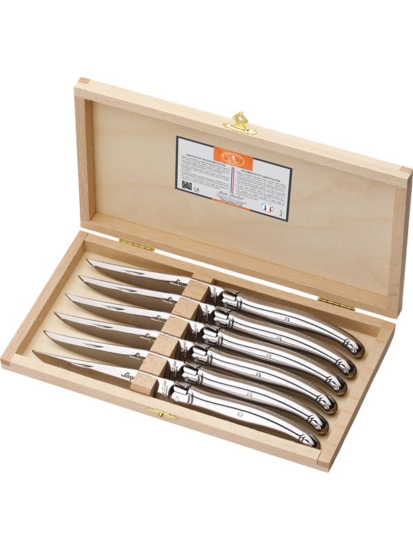 Jean Dubost Knive m stålhåndtag 2.5mm 6stk Laguiole