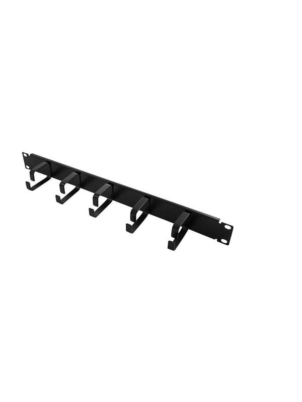 LogiLink 19" cable management bar 1U with 5 fixed metal brackets black