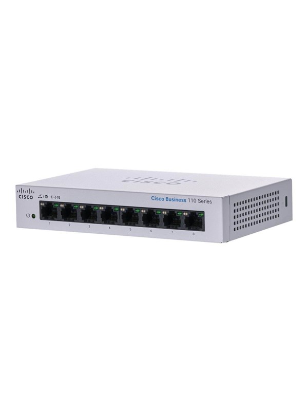 Netværksswitch Cisco CBS110 8-port Gigabit, desktop, ekstern strøm