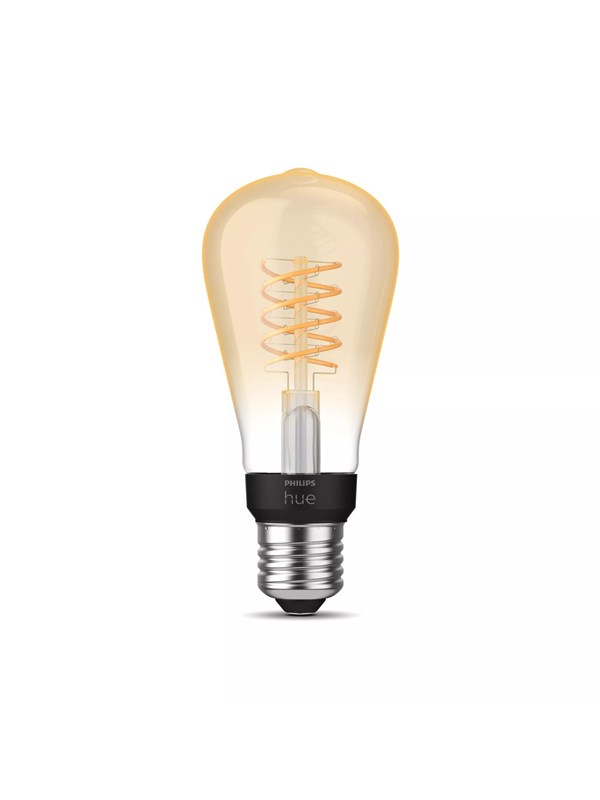 Philips Hue E27 LED-pre, Edison-filament, 7W, 550lm, Zigbee + Bluetooth, Hvid (2100K)