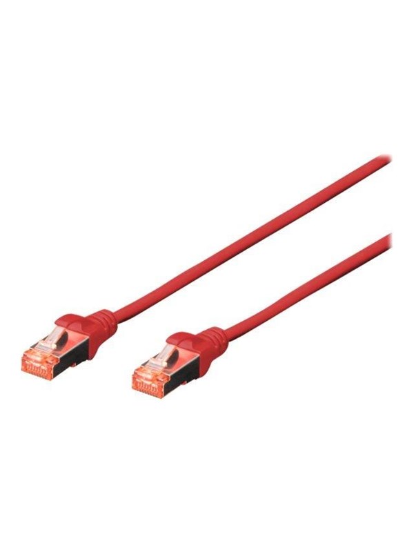 DIGITUS patch cable - 25 cm - red - Rød - 0.25m