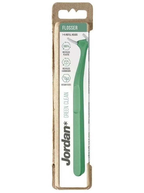 Jordan Tandtråd Green Clean Flosser 5+1 (Assorted Colors) billede